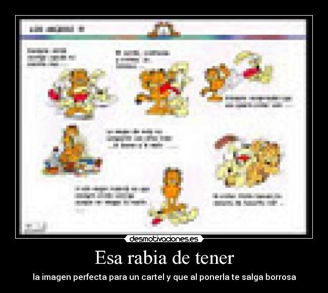 Esa rabia de tener - la imagen perfecta para un cartel y que al ponerla te salga borrosa