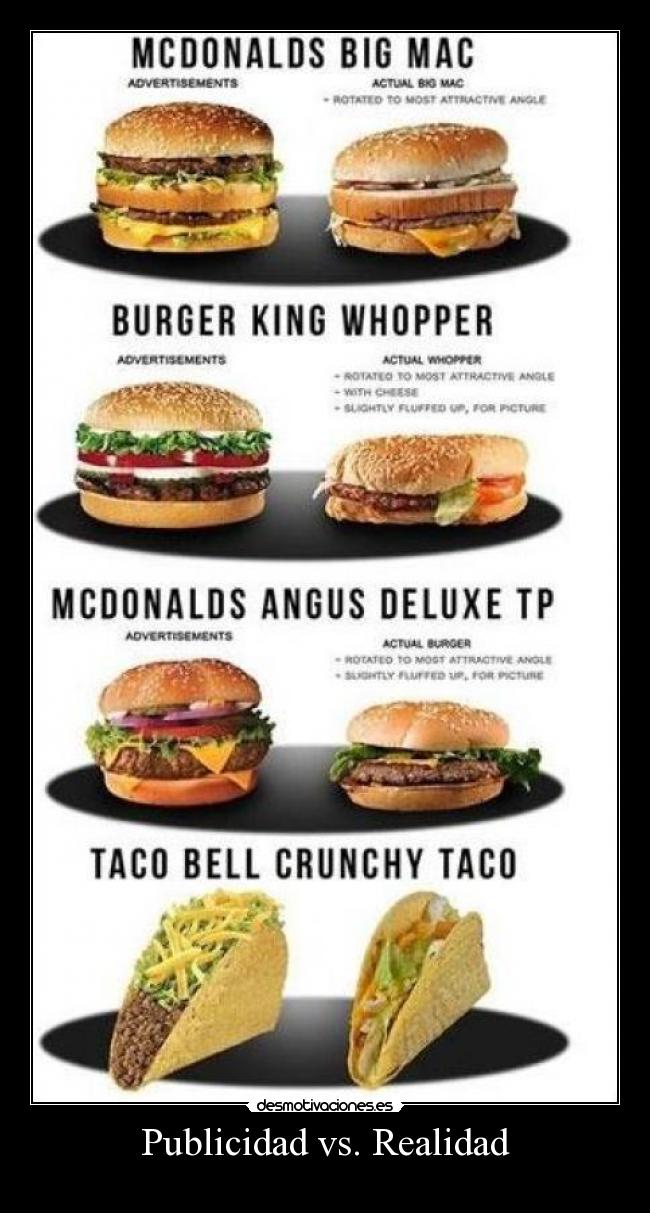 Publicidad vs. Realidad - 