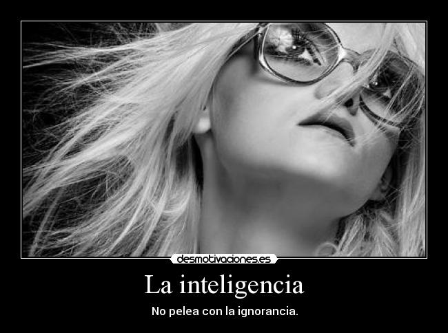 La inteligencia - No pelea con la ignorancia.