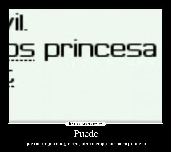 Puede - que no tengas sangre real, pero siempre seras mi princesa