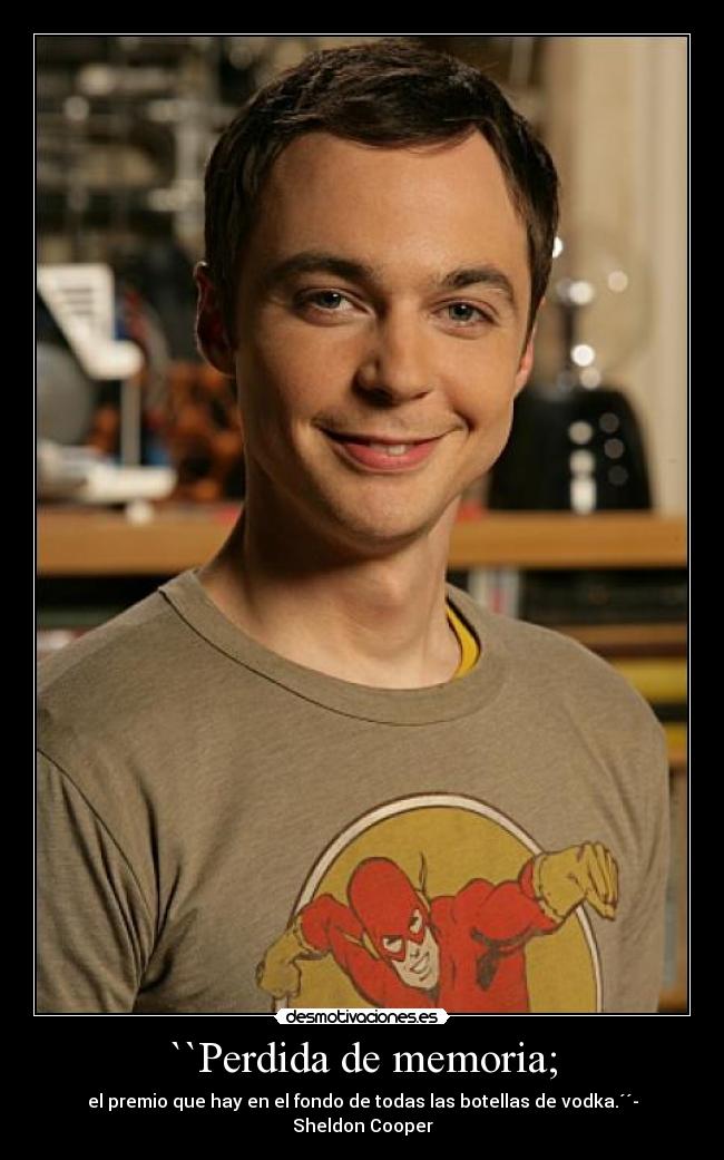 ``Perdida de memoria; - el premio que hay en el fondo de todas las botellas de vodka.´´- Sheldon Cooper
