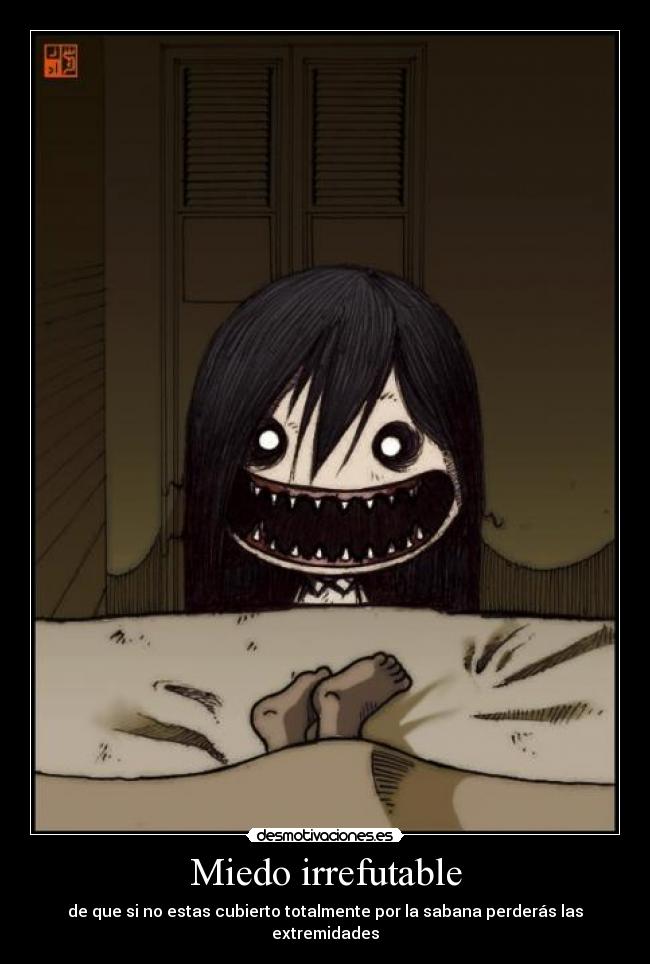 carteles miedo miedo sabanas monstruos come extremidades desmotivaciones