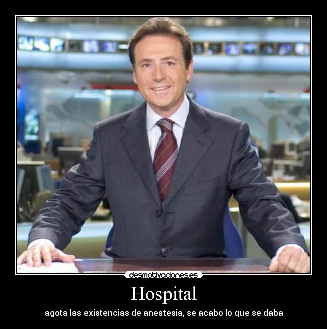 Hospital - agota las existencias de anestesia, se acabo lo que se daba