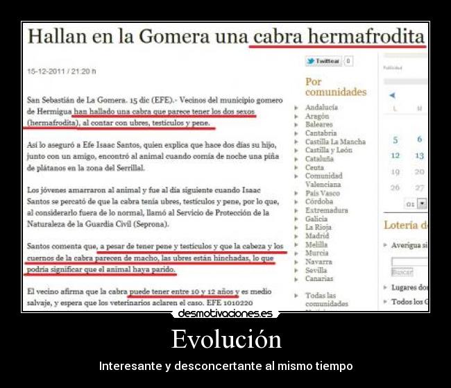 Evolución - Interesante y desconcertante al mismo tiempo