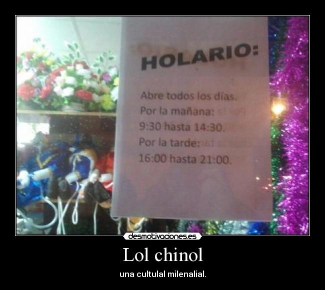 Lol chinol - una cultulal milenalial.