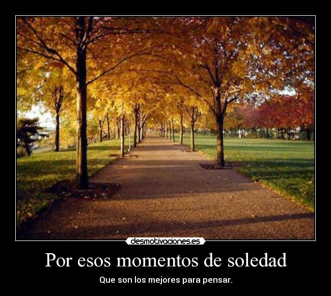 Por esos momentos de soledad - Que son los mejores para pensar.