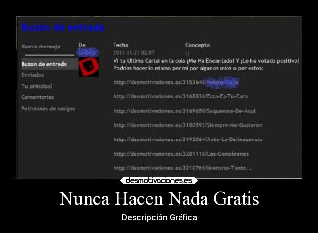 Nunca Hacen Nada Gratis - Descripción Gráfica