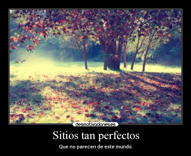 Sitios tan perfectos - Que no parecen de este mundo.