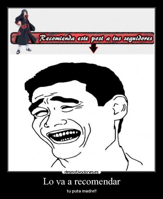 Lo va a recomendar - tu puta madre!!
