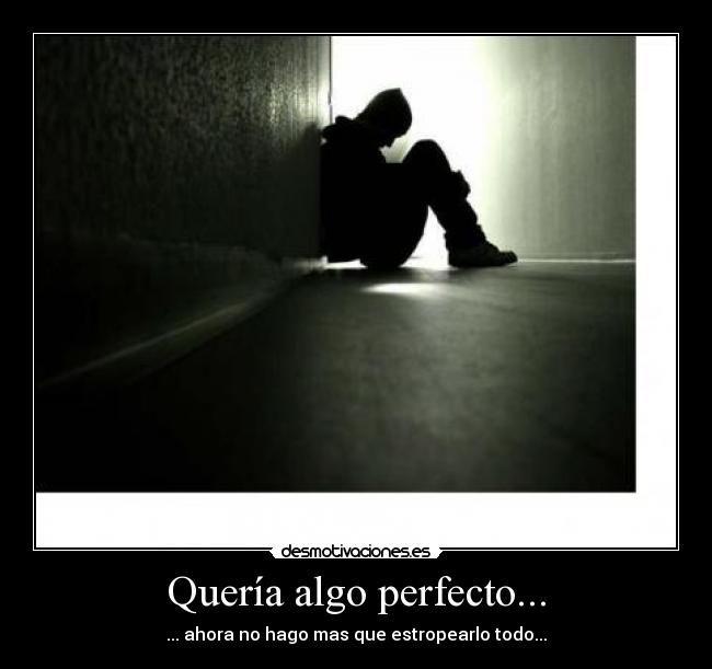 Quería algo perfecto... - ... ahora no hago mas que estropearlo todo...