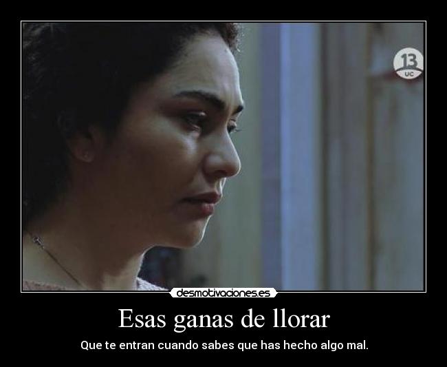 Esas ganas de llorar - Que te entran cuando sabes que has hecho algo mal.