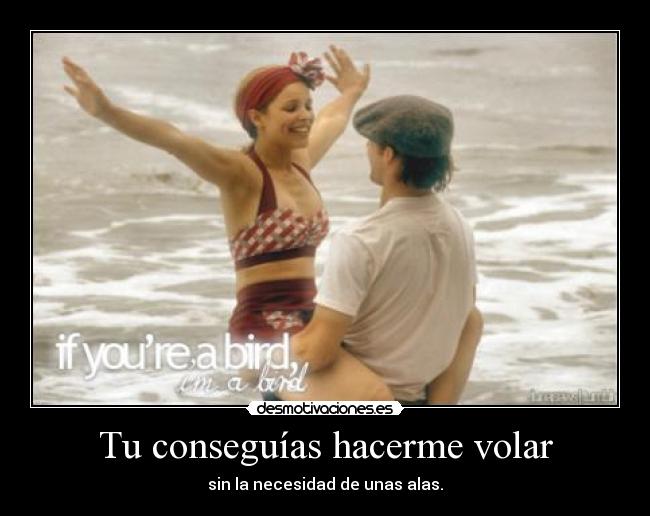 Tu conseguías hacerme volar - sin la necesidad de unas alas.