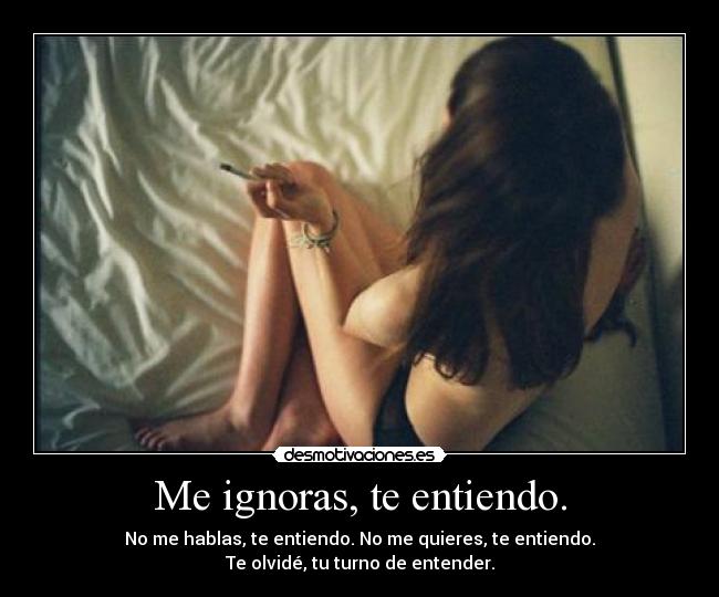 Me ignoras, te entiendo. - 