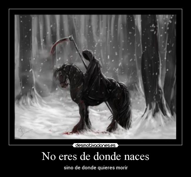 No eres de donde naces - sino de donde quieres morir