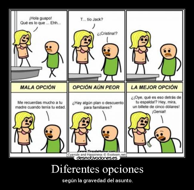 Diferentes opciones - según la gravedad del asunto.