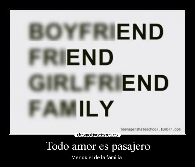 Todo amor es pasajero -
