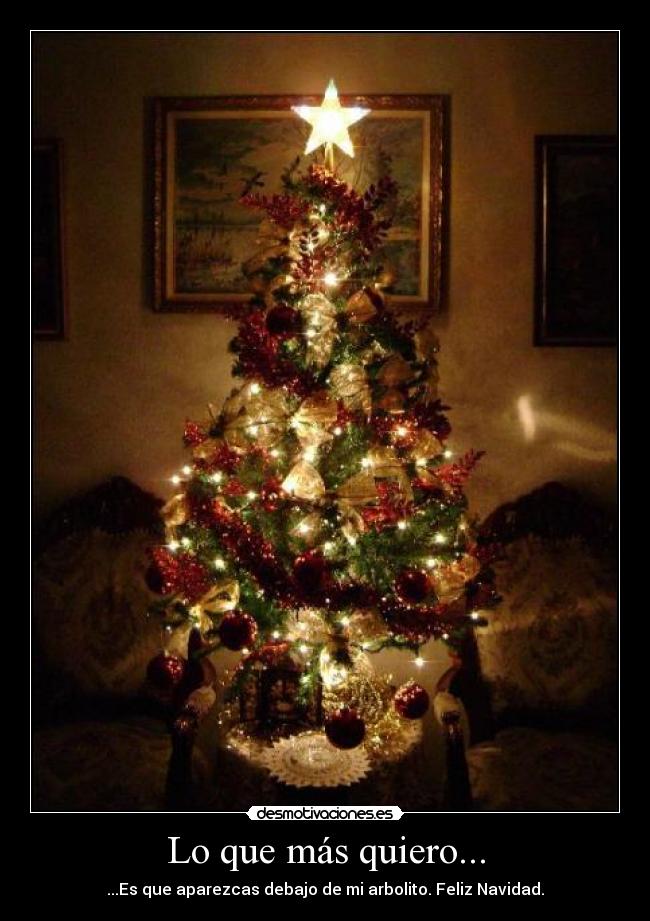 Lo que más quiero... - ...Es que aparezcas debajo de mi arbolito. Feliz Navidad.