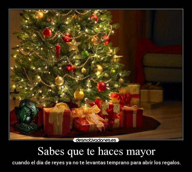 Sabes que te haces mayor -