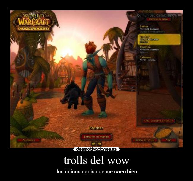 trolls del wow - los únicos canis que me caen bien