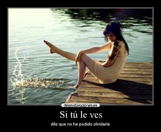 Si tú le ves - dile que no he podido olvidarle.