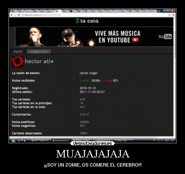 MUAJAJAJAJA - ¡¡¡SOY UN ZOMIE, OS COMERE EL CEREBRO!!!
