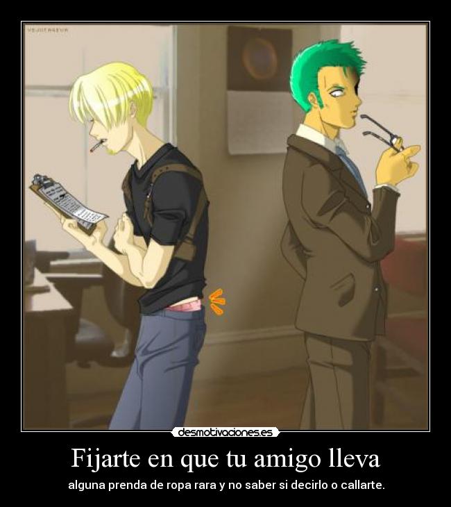 carteles one piece zoro sanji sanji lleva bragas cartel estilo desmotivaciones