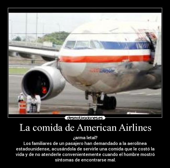 La comida de American Airlines - 
