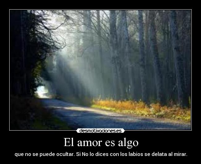 El amor es algo - que no se puede ocultar. Si No lo dices con los labios se delata al mirar.