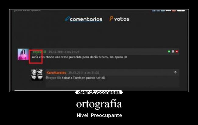 ortografía - Nivel: Preocupante