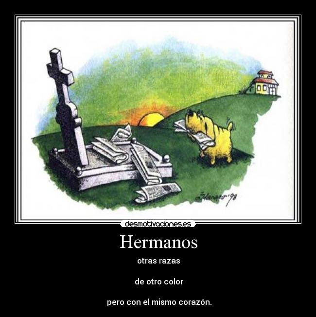 Hermanos - otras razas

 de otro color

 pero con el mismo corazón.