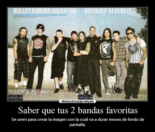 Saber que tus 2 bandas favoritas - Se unen para crear la imagen con la cual va a durar meses de fondo de pantalla.