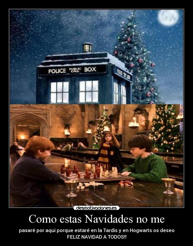 carteles feliz navidad guapetones espero que tardis hogwarts haya wifi harry potter clantimilord desmotivaciones