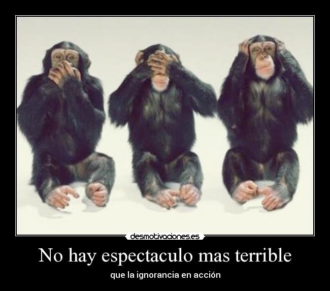 No hay espectaculo mas terrible - que la ignorancia en acción