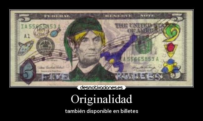 Originalidad - también disponible en billetes