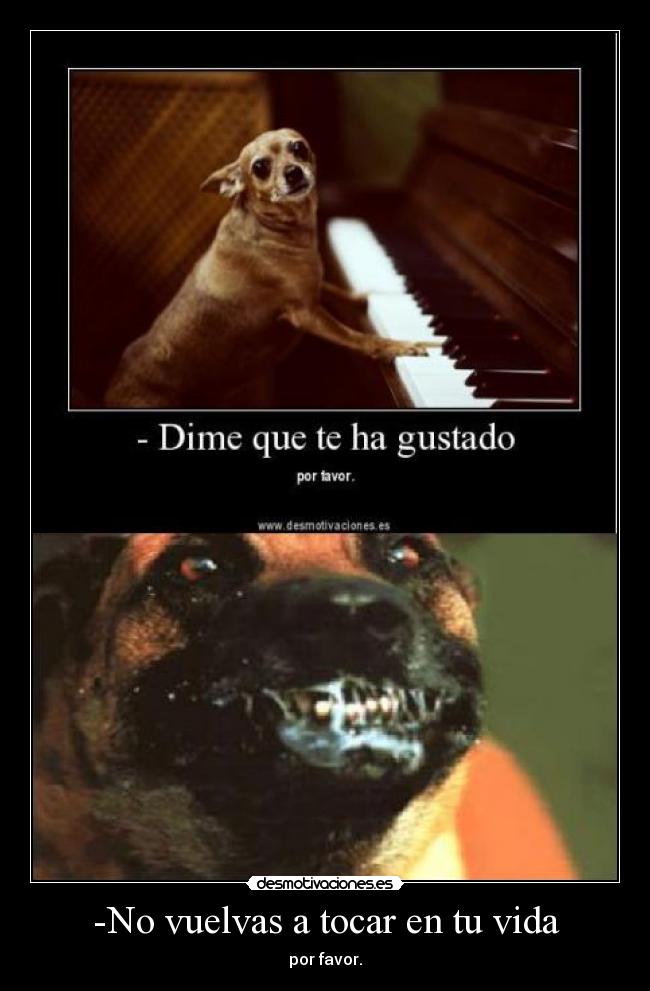 -No vuelvas a tocar en tu vida - por favor.
