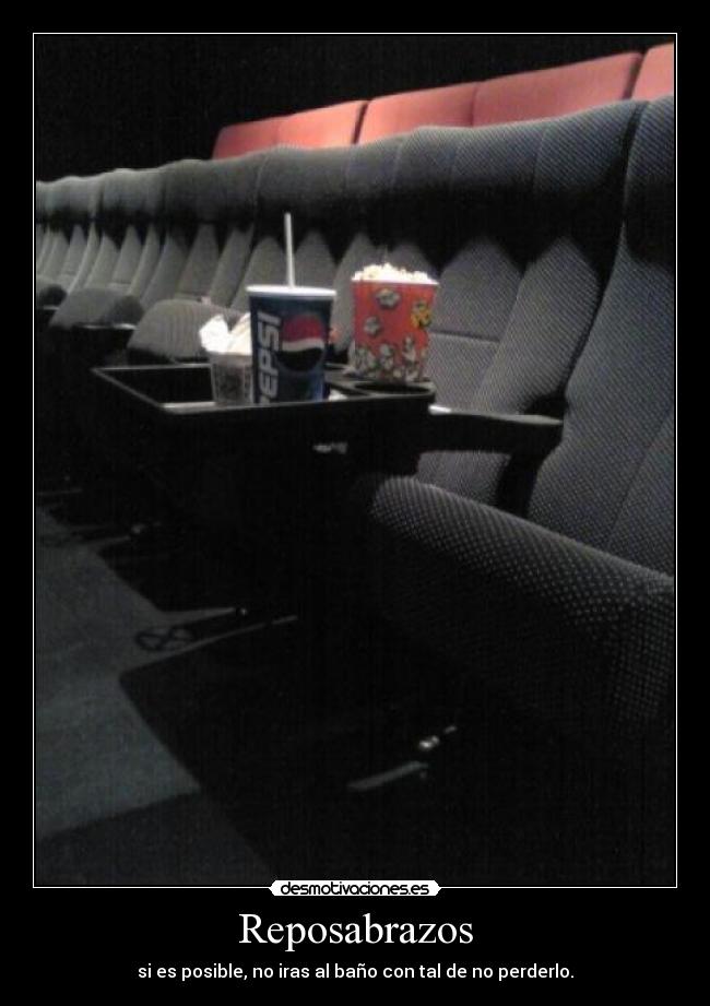 Reposabrazos - si es posible, no iras al baño con tal de no perderlo.