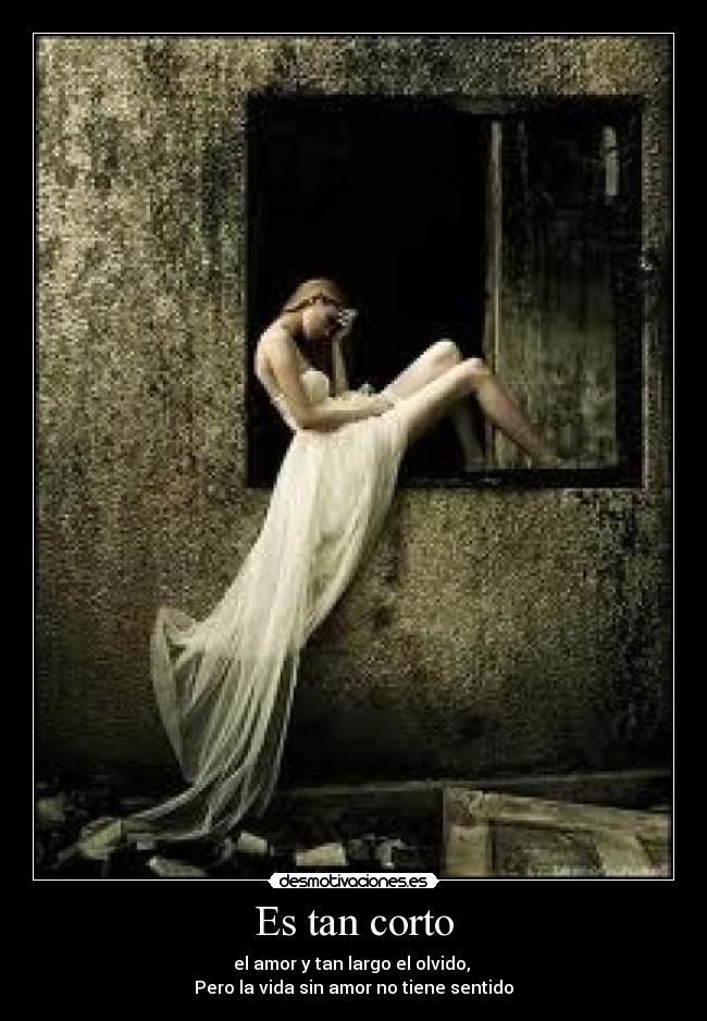 Es tan corto - el amor y tan largo el olvido,
Pero la vida sin amor no tiene sentido