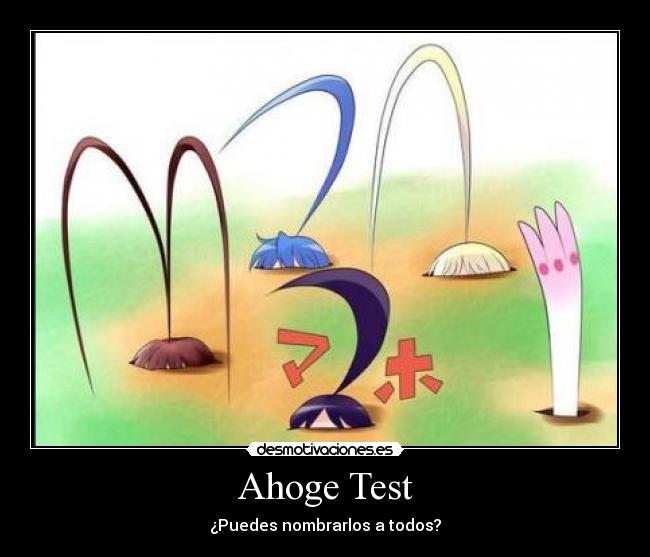 carteles ahoge test anime manga desmotivaciones