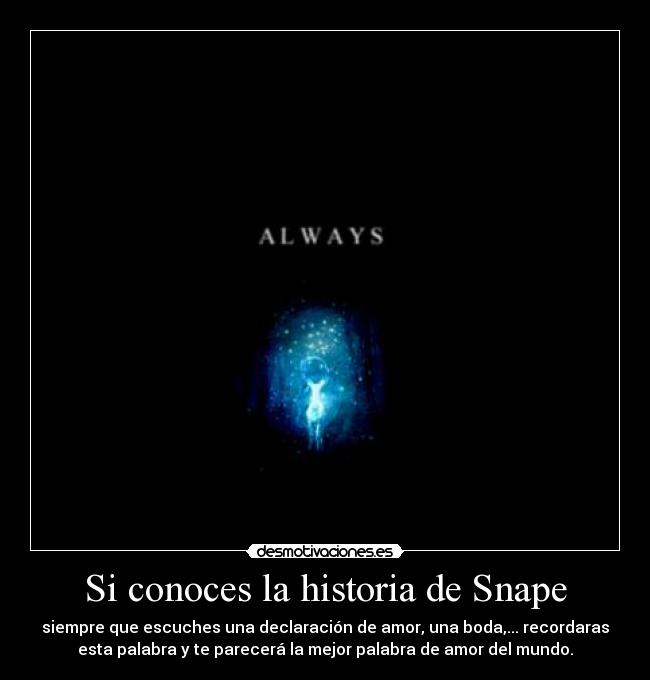 carteles historia severus snape lily evans potter always amor rowling harry potter desmotivaciones