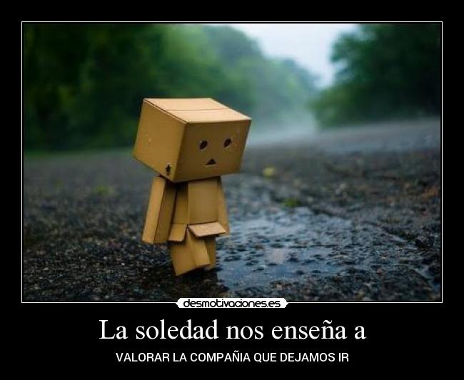 La soledad nos enseña a - VALORAR LA COMPAÑIA QUE DEJAMOS IR