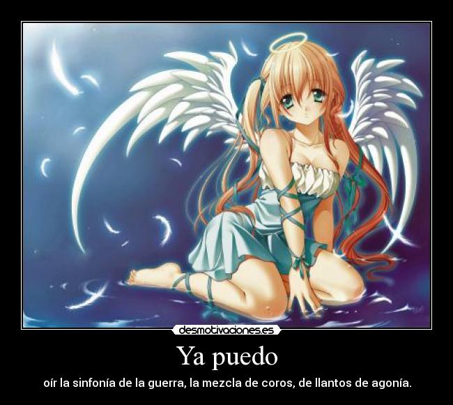 Ya puedo - oír la sinfonía de la guerra, la mezcla de coros, de llantos de agonía.