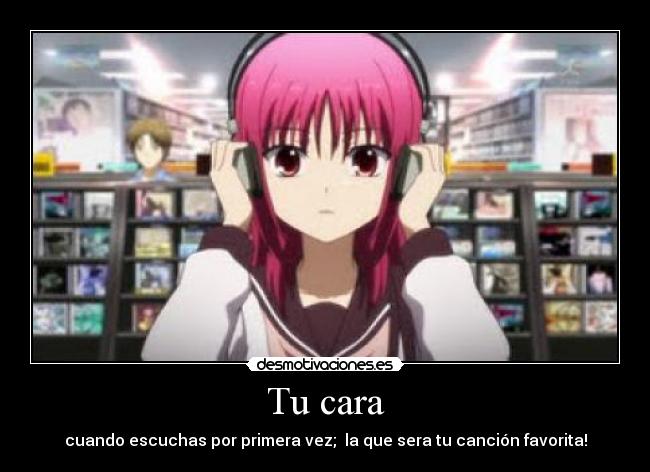 carteles anime kawaii angel beats otaku nyan musica desmotivaciones