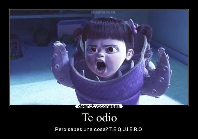 Te odio - Pero sabes una cosa? T.E.Q.U.I.E.R.O ♥