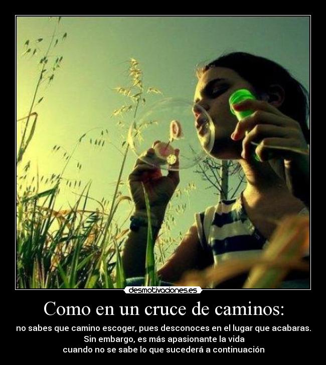 Como en un cruce de caminos: - 