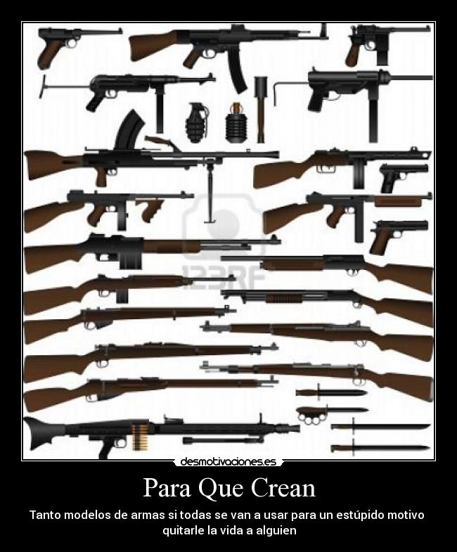 carteles las armas solo destruyen las personas desmotivaciones