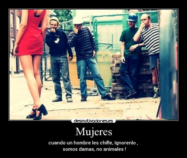 Mujeres - cuando un hombre les chifle, Ignorenlo ,
somos damas, no animales !