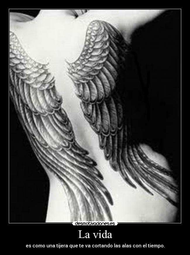 La vida - es como una tijera que te va cortando las alas con el tiempo.