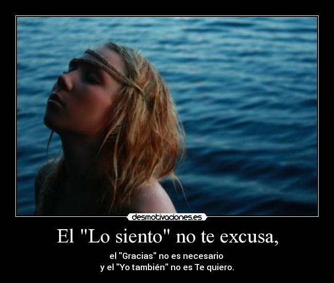 El Lo siento no te excusa, -