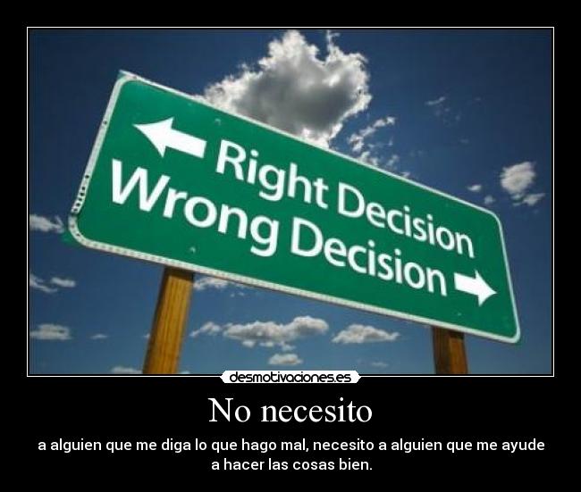 No necesito -