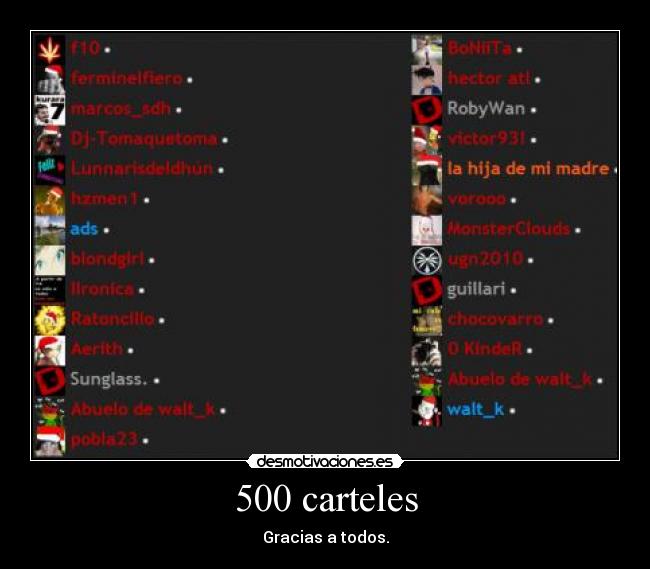 500 carteles -